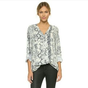 Soft Joie Dane Snake Skin Print V Neck Top